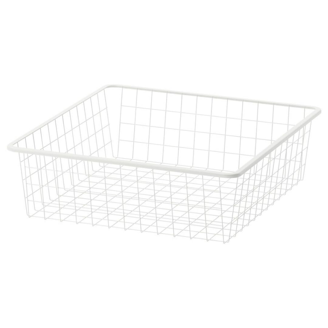 Home Stuff Wire basket, Storage and Organisation, Storage solution systems, White wire container, Home organization, white (50x51x15)