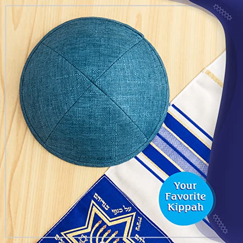 Image of Pack of 5-Pcs - Hq Satin /Linen /Velvet /Raw Silk /Suede Kippah for Men, Yamaka Hat Designed in Israel - Kippot Bulk