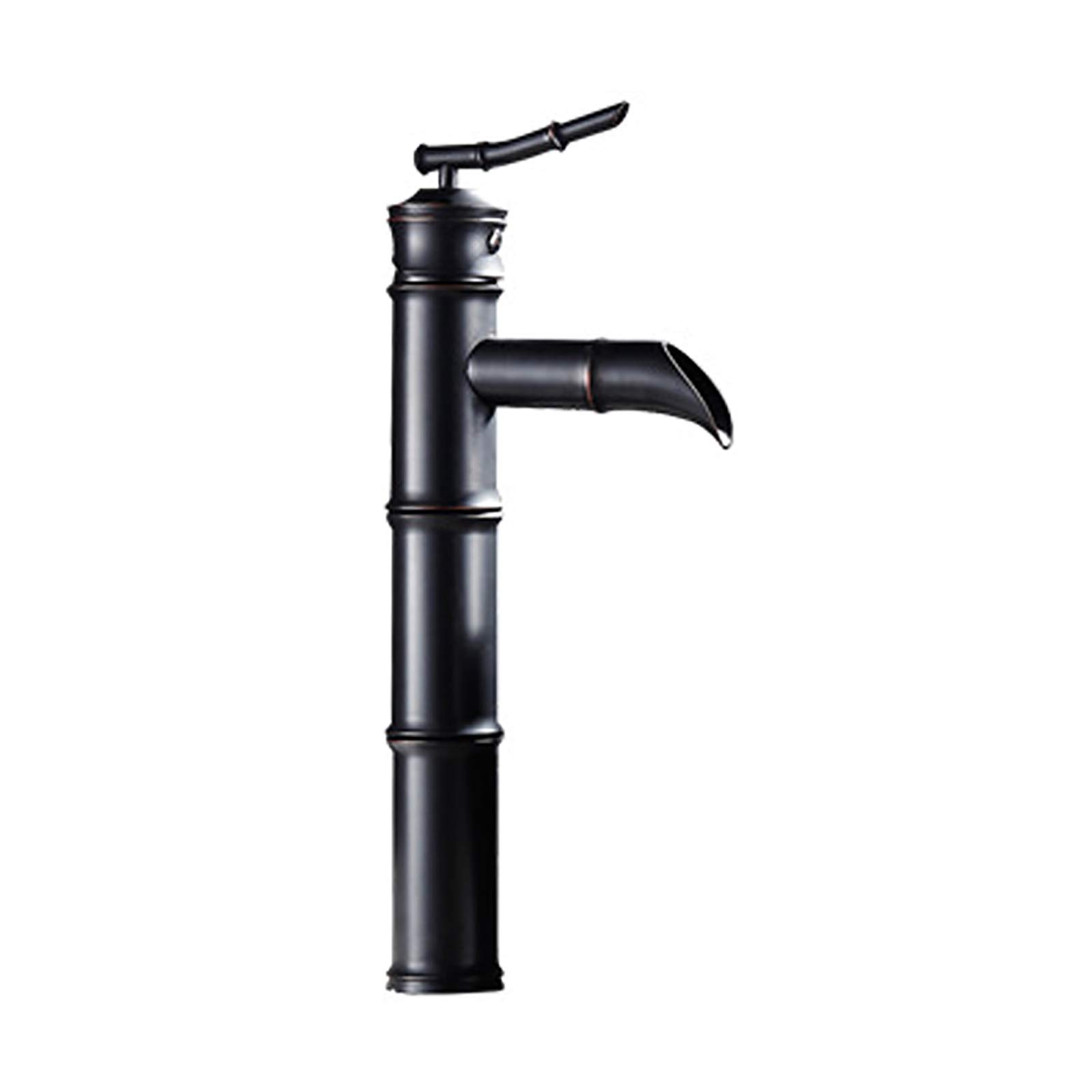Robinet lavabo vintage bambou surélevé pour éviter les éclaboussures de vasque