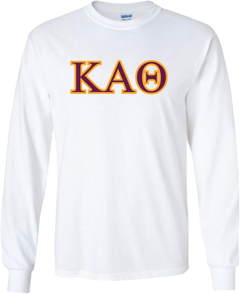 Kappa Alpha Theta Greek Letter Design Long Sleeve T-Shirt (XXLarge, White)