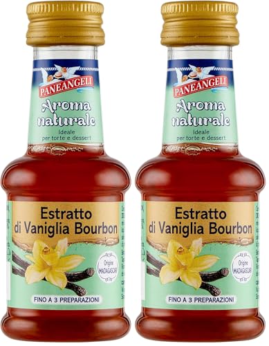 Paneangeli Estratto di Vaniglia Bourbon di Origine Madagascar, Aroma Alimentare Naturale, Ideale per Torte e Dessert, Privo di Conservanti e Vegano, Bottiglietta da 35 ml (Confezione da 2)