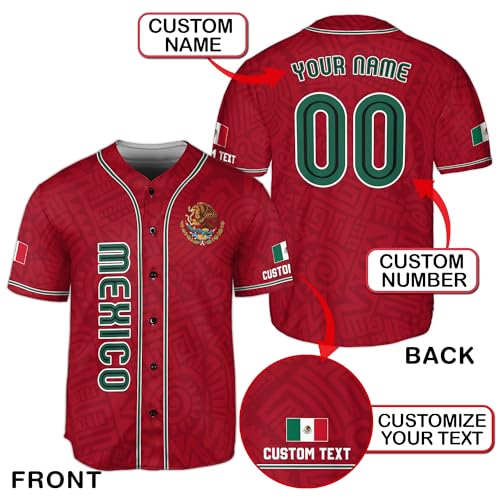 Camiseta personalizada de béisbol, jersey de béisbol México miniatura 3