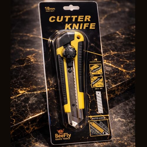 Image of Urban Elite 18mm Utility Cutter Replacement Blades | Pack of 10 | Compatible with Standard Snap-Off Utility Knives | For Cardboard, Cartons, Packaging, DIY, Home & Office