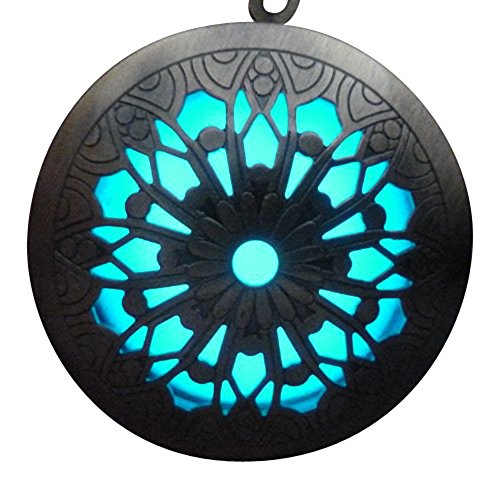 Steampunk Fairy Magical Fairy Glow in the Dark Necklace-Aqua large locket
