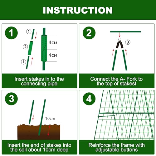image for DECOHS 48 x 48 Inch Foldable Cucumber Trellis for Raised Bed- A-Frame 