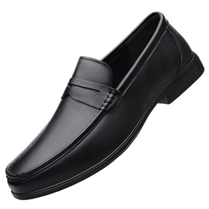 Men's Classic Leather Oxford Shoes Slip on Mens Fashion Sneakers for Men Casual Lightweight Derby Shoes