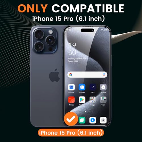 Image of Mr.Shield 360 True Privacy Screen Protector Tempered Glass Guard for iPhone 15 Pro, 4-Way Anti-Spy with Easy Installation Kit, 9H Hardness, 3D Curved Edges, Case-Friendly