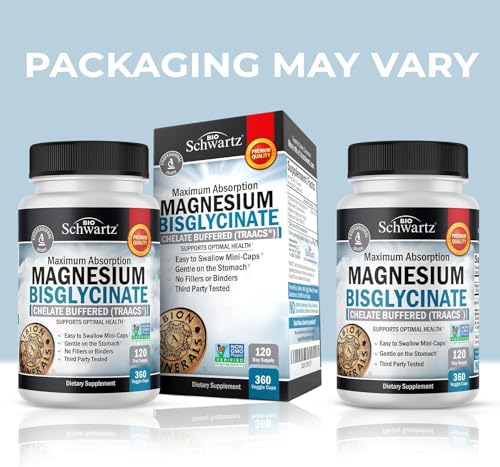 Magnesium Bisglycinate Chelated Supplement - High Absorption Magnesium Glycinate Supplement for Women and Men - Sleep, Muscle, Bone & Joint Support - Non-GMO, Non-Laxative Chelate - 360 Capsules - Thumbnail 3