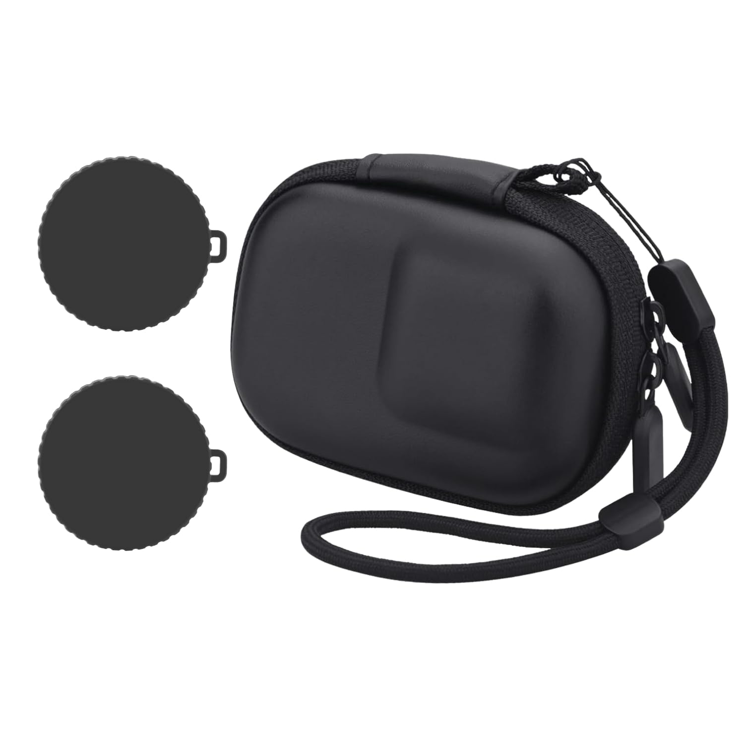 Protective Carrying Case for Action 5 Pro/4/3, Waterproof PU Leather Hard Shell Travel Bag with Plush Lining, Compact Storage Box with 2 Lens Caps, Black 10×7×4.5cm-picture-23