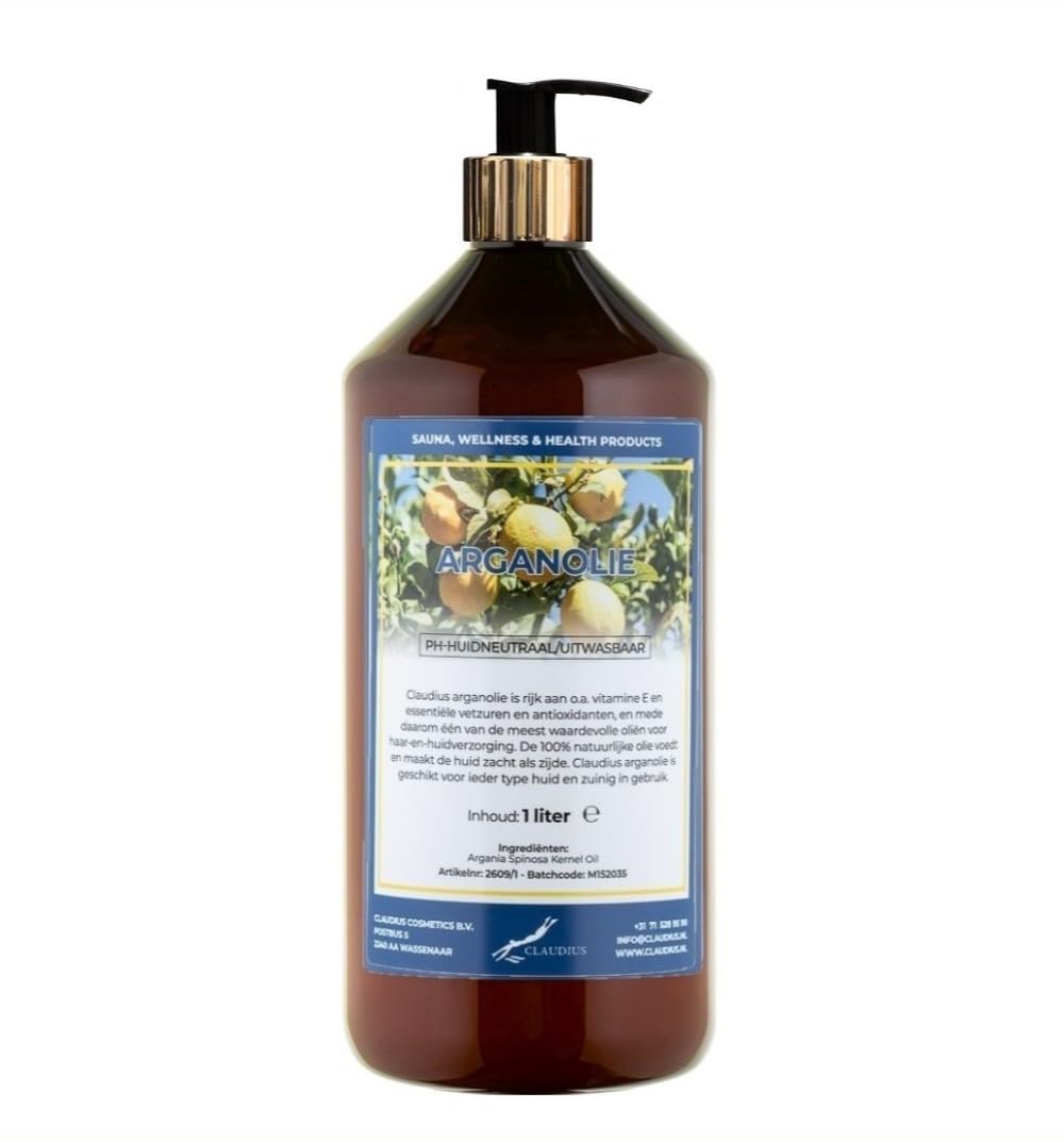 Arganöl 1 Liter mit goldener Pumpe - 100% natürlich - Bio und kaltgepresst (Bnstein)