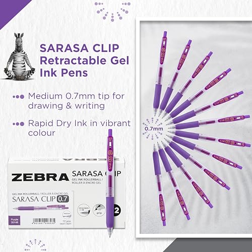 Zebra Sarasa Clip Bolígrafo Gel 0.7 mm Violeta miniatura 5