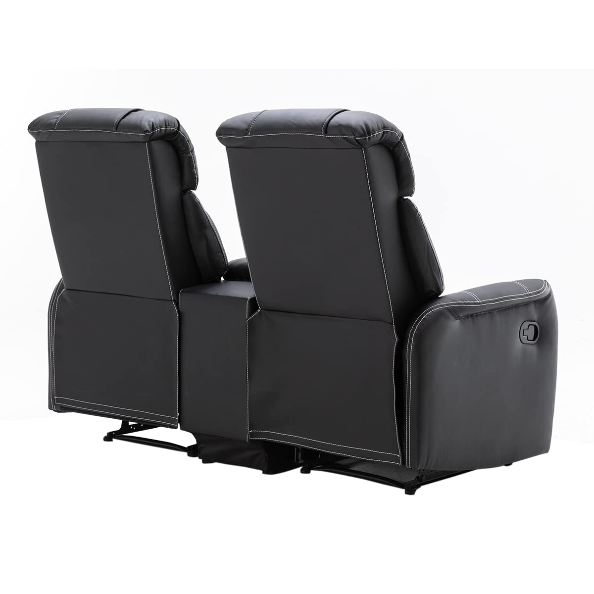 Home Cinema Polstergarnitur mit Getränkehalter & Ablagefach (2-Sitzer Schwarz)