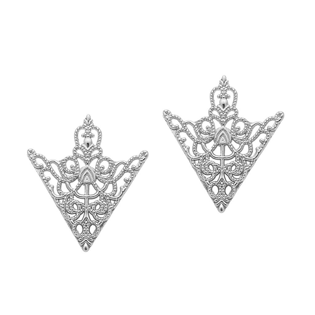 Dreieckige Herren-Kragennadel, aushöhlen, silberfarben, Brosche, Anstecknadel, Smoking-Hemdkragen, Punktdekoration, Ornamente, Bekleidungszubehör