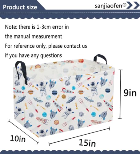 Image of Sanjiaofeng Rectangular Astronaut Basket,Dirty Clothes Basket,Party Baskets,Space Room Decor(Rocket)