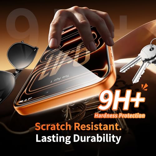 Image of 2 Pack for iPhone 17 Pro Max Screen Protector, 9H+ Hardness Tempered Glass Full Edge Coverage, Military-Grade Shatter Protection, HD Clear & Sensitive Touch, Easy Installation