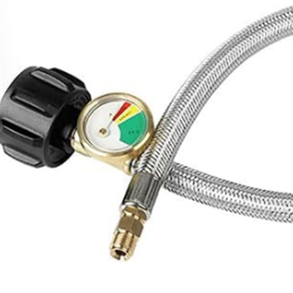 Régulateur de Propane RV avec Tuyau, Régulateur de Gaz Propane LP à Changement Automatique Robuste à 2 Réservoirs avec Jauge