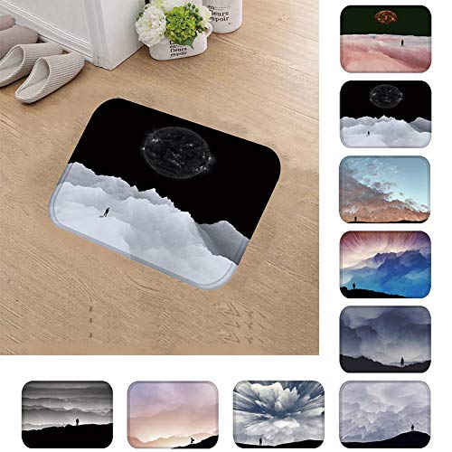 XdiseD9Xsmao Cloud Mountain Pattern Design Edge Mats Blanket, Human Home Anti-Slip Durable Door Mat Entrance Rug Kitchen Carpet 40x60cm 9#