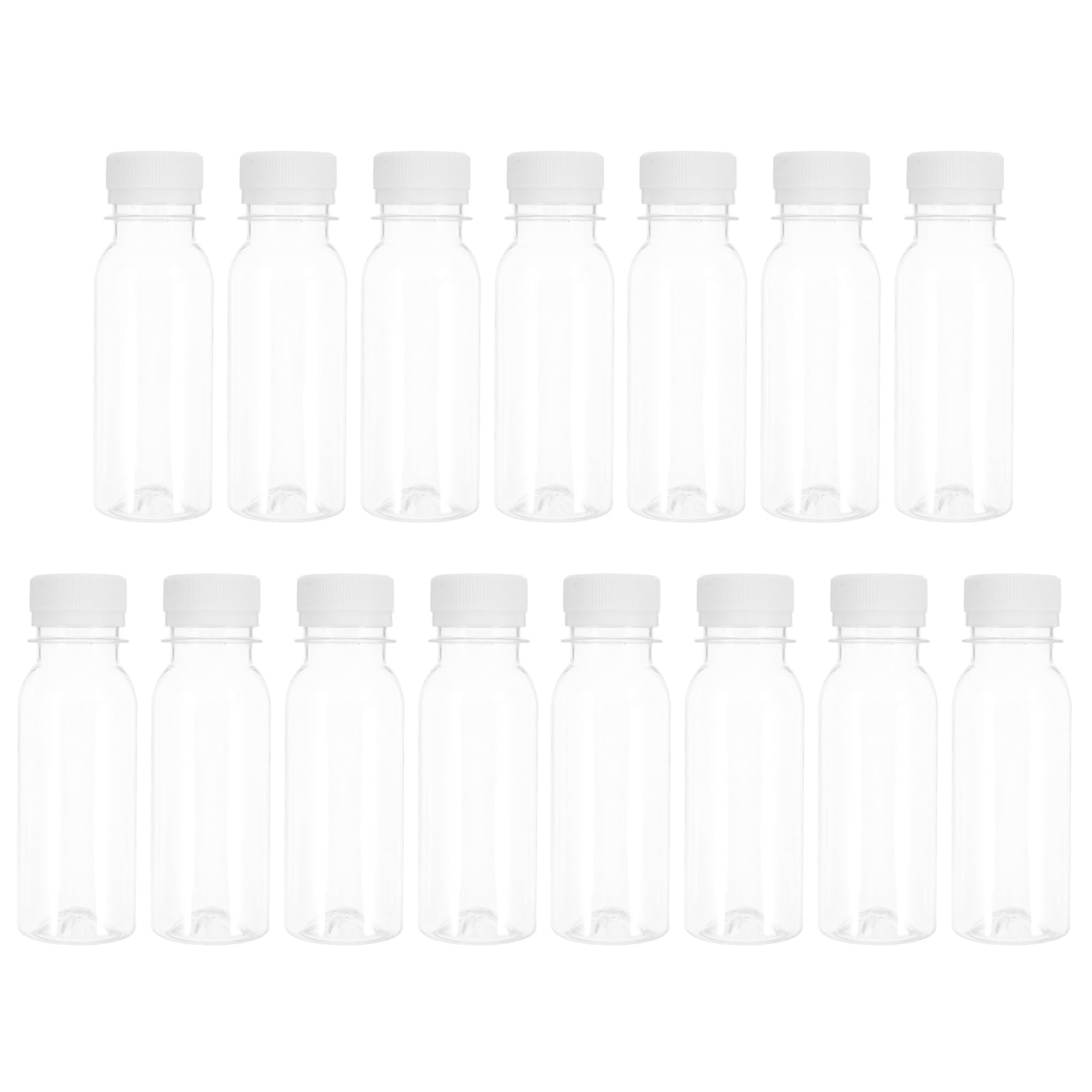 UPKOCH Bottiglie vuote per il latte in plastica: 15 pezzi bottiglie di succo, bottiglie di plastica, succo di frutta, bevande frullati da 100 ml