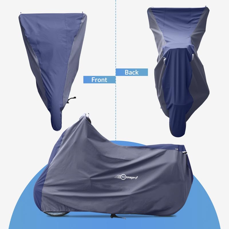 Image of Neodrift 'SuperMax' Bike Cover Suitable for Ducati Scrambler Desert Sled (All-Weather Motorcycle Protection, Water & UV Resistant, Dustproof, Windproof) (Colour: Blue - L.Gray)