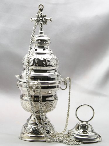 Incensario de plata incensario de latón con inserto + Cadena 20cm 20...