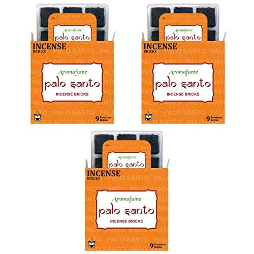 Aromafume Palo Santo Incense Bricks (3 Trays x 9 Pieces Each) | Ideal