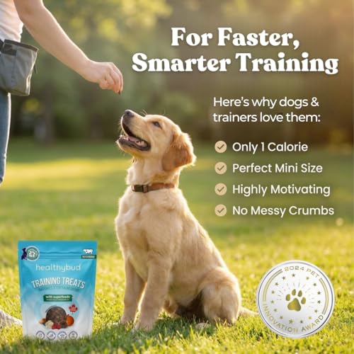 Healthybud Mini Beef Liver Dog Training Treats – Soft Low Calorie Trainer Bites (1 kcal Each) – 500+ Tiny Rewards for Puppies & Small Dogs – with Lion’s Mane & Reishi – Made in Can image 3