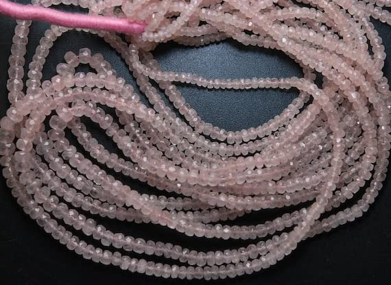 Morganite naturelle aquamarine perles rondelles facettées 5-3mm pour création de bijoux DIY