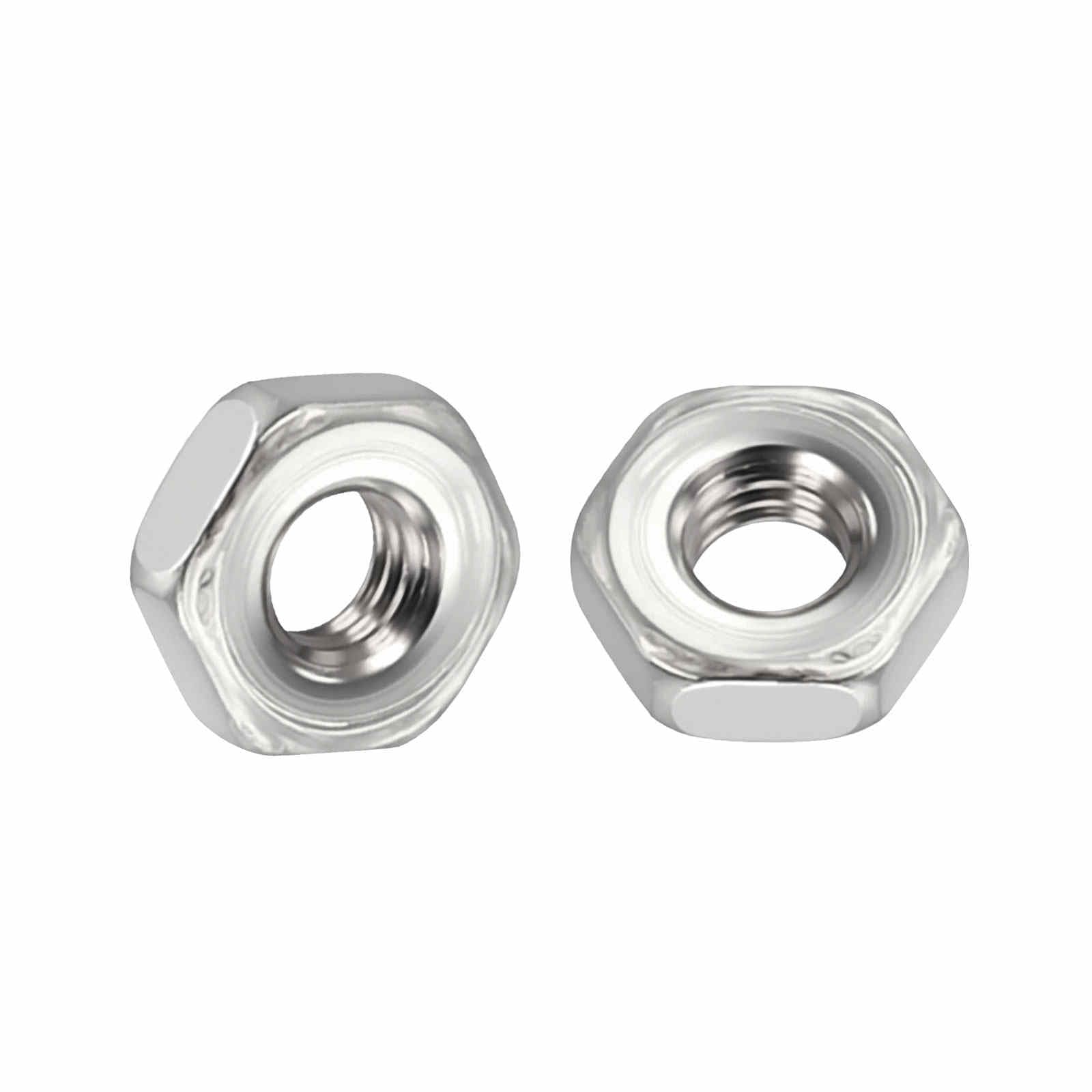 – 100pcs Hex Nuts - [M2-0.4] 304 Stainless Steel 18-8 (A2-70) Hardware Nuts for Mechanical Repair & Assembly, Standard Metric Coarse Thread Nut, Bright Finish, Silver