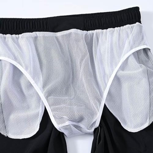 Sinzelimin Men's Beach Shorts Fashion Quick-Drying Swim Trunks Board Shorts Lace up Elastic Waist Track and Field Sport Pants4