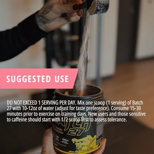 Image of TC Nutrition Batch 27 Pre Workout Powder - 8g Citrulline, 3.5g Beta Alanine, 2.5g Betaine, 325mg Caffeine | Instant Energy, Focus, Pumps, & Strength, 20 sv (Strawberry Kiwi Slushie)