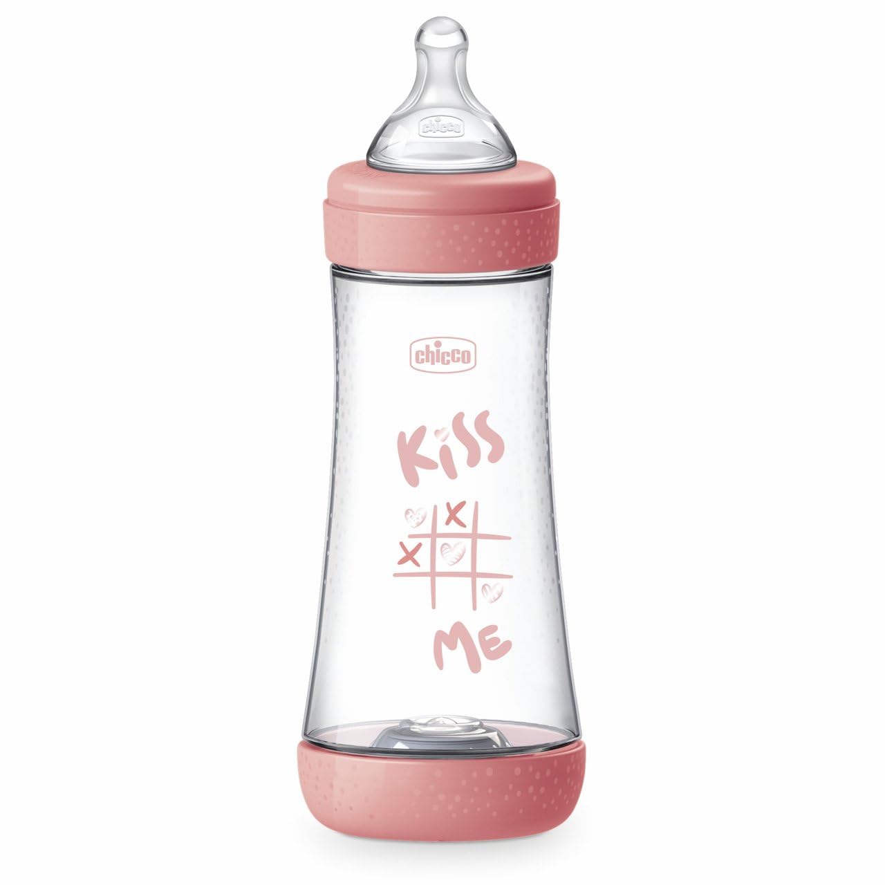 Chicco PERFECT 5 Anticolic Flasche 300 ml, Fast Flow Flasche 4 Monate + mit weichem Silikonsauger, Biofunktionelle Flasche mit Intui-flow System 300 ml, Rosa
