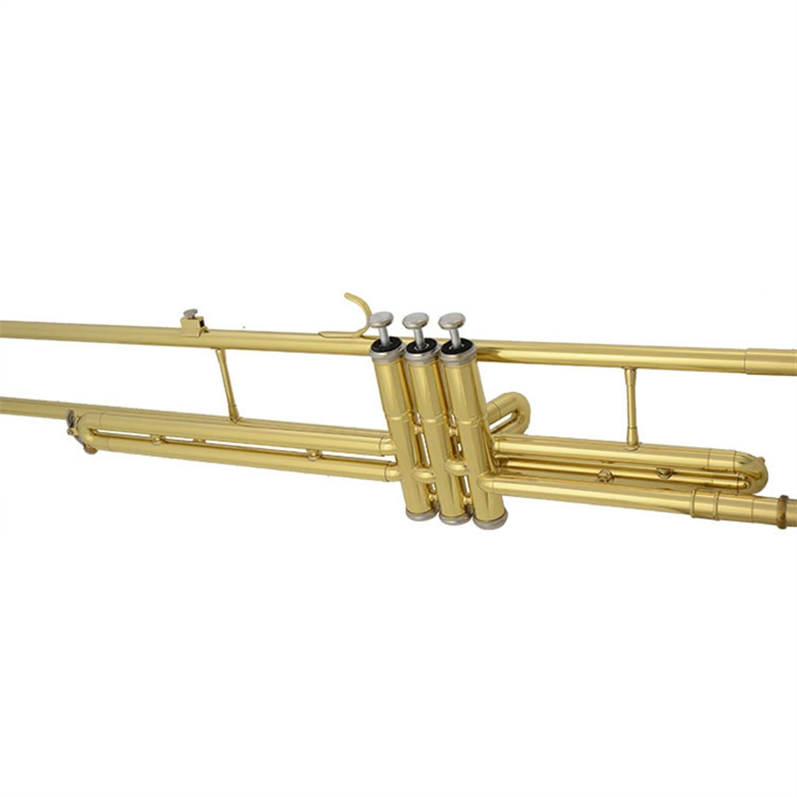 Trombone Ténor Si Bémol En Laiton Laqué Or Trombone À Piston À Trois Touches Avec Boîte De Rangement Et Accessoires Kit de Trombone