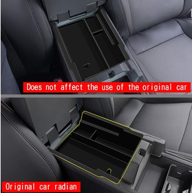 Compatible with Toyota Hilux 2026 Accessories，Center Console Tray Organizer Armrest Box Storage ABS Materials