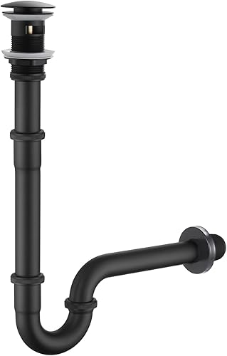 OPERMAXER Tapón para lavabo de baño, trampa para botellas en forma de U, 2 piezas de altura ajustable de 1-14 pulgadas, drenaje de entrada