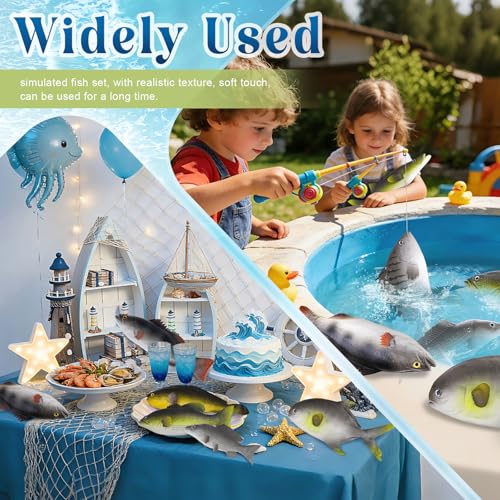 Meiwlong 4 Stück Künstliche Fisch Deko Gefälschte Kunststoff Fische Simulataed Realistische Lebensmittel Unterricht Fotografie Prop Zuhause Küche Modell Raum Tapete