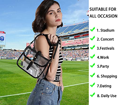 Y&R Direct Clear Saddle Crossbody Bag Gift for Women Clear Purses for Stadium Concert Gameday Magnetic Closure3