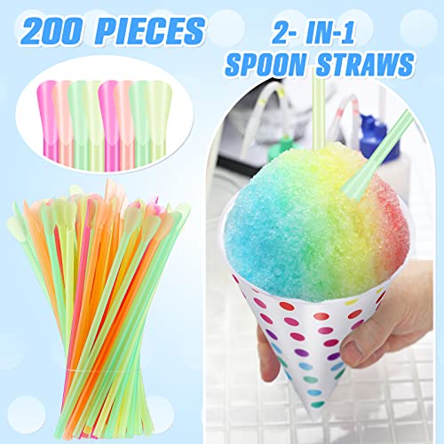 Set de 200 pitillos y conos para nieve 4.5 oz multicolor miniatura 4