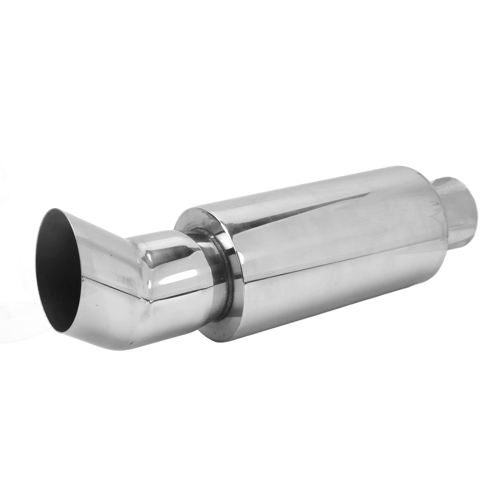 Silenziatore di Scarico in Acciaio Inossidabile da 63 Mm per Auto Argento Stile DTM - Suono Dal Tono Profondo