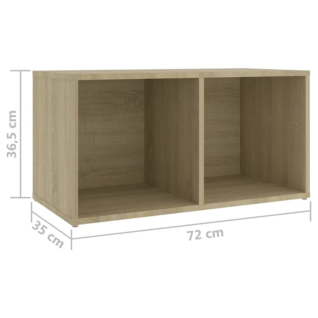 Szafka pod TV, zestaw 4 sztuk, dąb Sonoma, materiał drewnopochodny, 72 x 35 x 36,5 cm, wszechstronne meble do salonu do przechowywania mediów i przechowywania, poziomo/pionowa