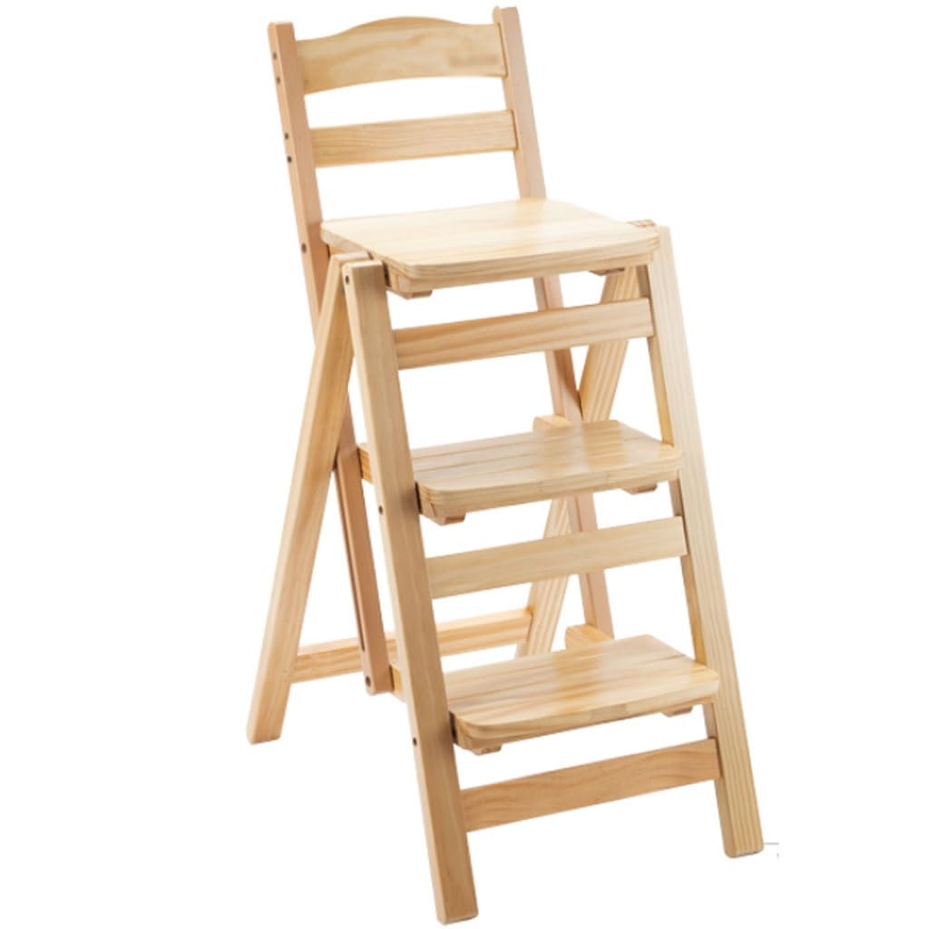 GWBoiuyQETM Multifunctional Folding Ladder Chair with Storage Rack Portable Space-Saving Home Solution