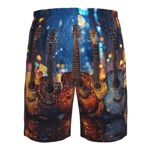 Men's Swim Trunks Quick Dry Beach Board Shorts Bathing Suits - Guitars Music4