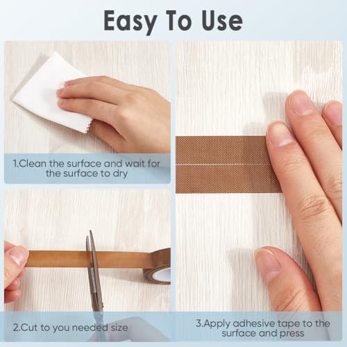 Image of CRASPIRE 2 Rolls Low Friction Tape Drawer Tape Brown 32.8ft x 0.4 inch Fibre High Temperature Waterproof Wearproof Adhesive Surface Protection Repair Duct Tapes for Seal Machine Wood Cabinet Furniture