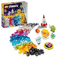 LEGO Classic Creative Space Planets Brick Box, Solar System Building Toys Featuring a Rocket Toy for Kids, Boys & Girls aged 5+ with Earth, Sun, Saturn Models plus Astronaut and Alien Figures 11037