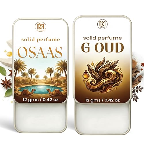 Image of Dr.Mashur Solid Perfume |Osaas&G oud Alcohol Free Wax Perfume Balm, Long Lasting | Pocket Tin 12g, Pack Of 2| Non Greasy Smooth Glide, Travel Friendly Men And Women