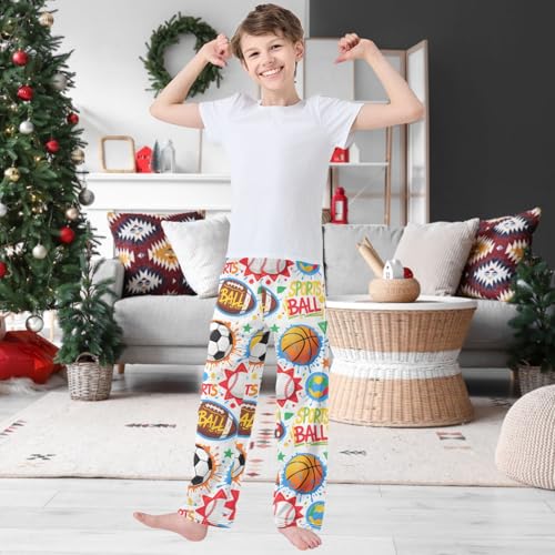 Boy's Pants Graffiti-Style Balls Jogger Pants Elastic Waist Long Bottoms Trousers with Pockets 6-14 Years2