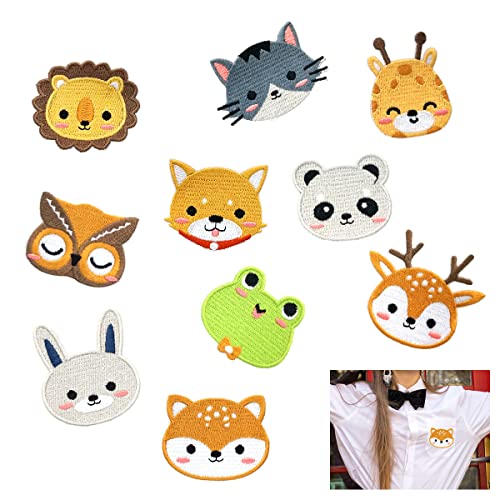 10 Pièce Animal Patch Thermocollant Enfant, Broderie Ecusson Thermocollant Enfant, Mignon Patch Thermocollant Vetement, Patch Vetement, Écusson À Coudre...