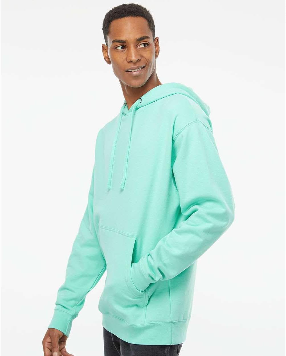 Independent Trading Co. Midweight Hooded Pullover Sweatshirt L Mint - Image 5