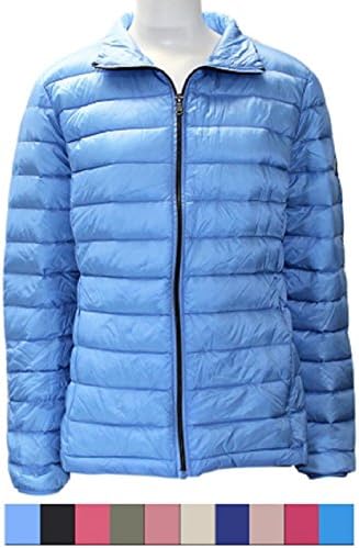 Womens Down Jacket Ultra Lightweight Parka Packable (Baby Blue, XLarge)
