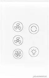 Interruptor Wifi Para Ventilador De Teto Exaustor Luz Smart Branco