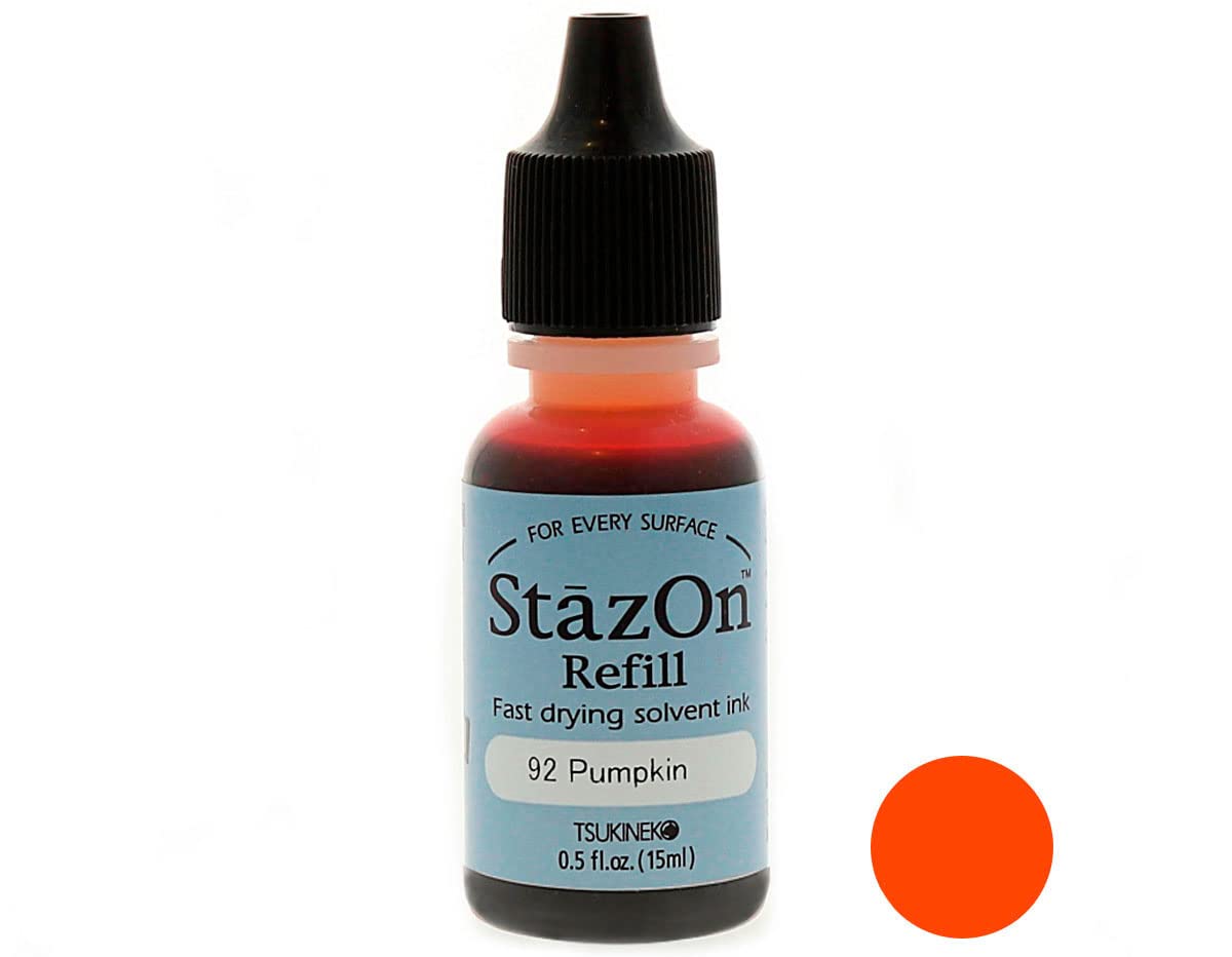 Tsukineko Orange Stazon Ink Refill .5Oz Pumpkin Szr-092